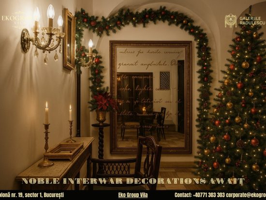 Decoratiuni de Craciun încântătoare, în stil interbelic, în cadrul Eko Group Vila și expoziția Crăciunul anilor ’30